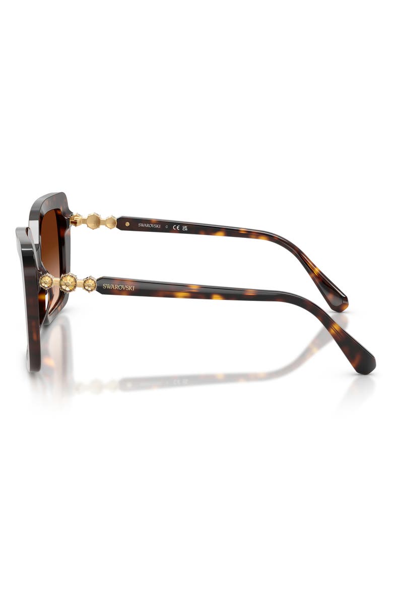 Swarovski 57mm Butterfly Sunglasses, Alternate, color, Havana / Brown Gradient