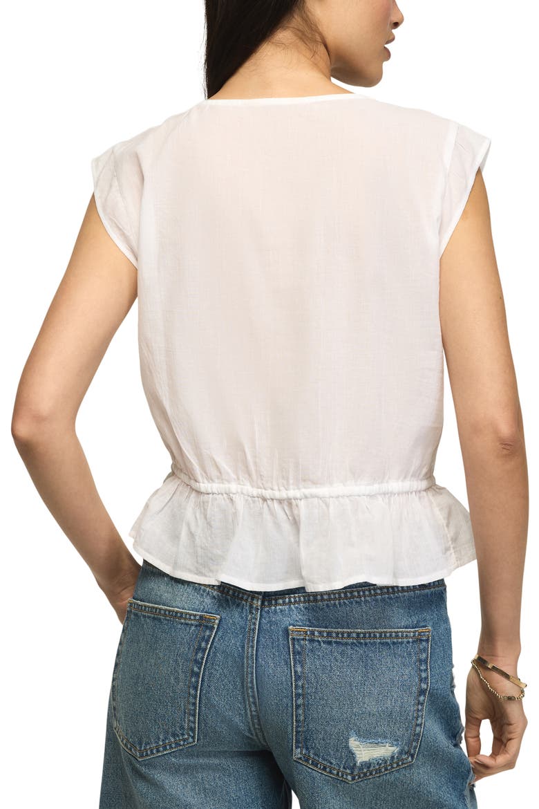 Lacy Cap Sleeve Shirt, Alternate, color, BRIGHT WHITE