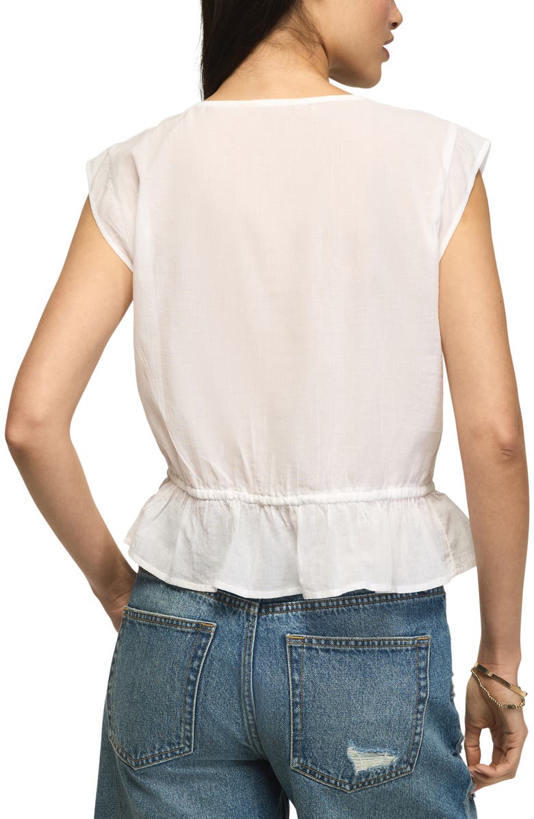 Lucky Brand Lacy Cap Sleeve Shirt, Alternate, color, Bright White
