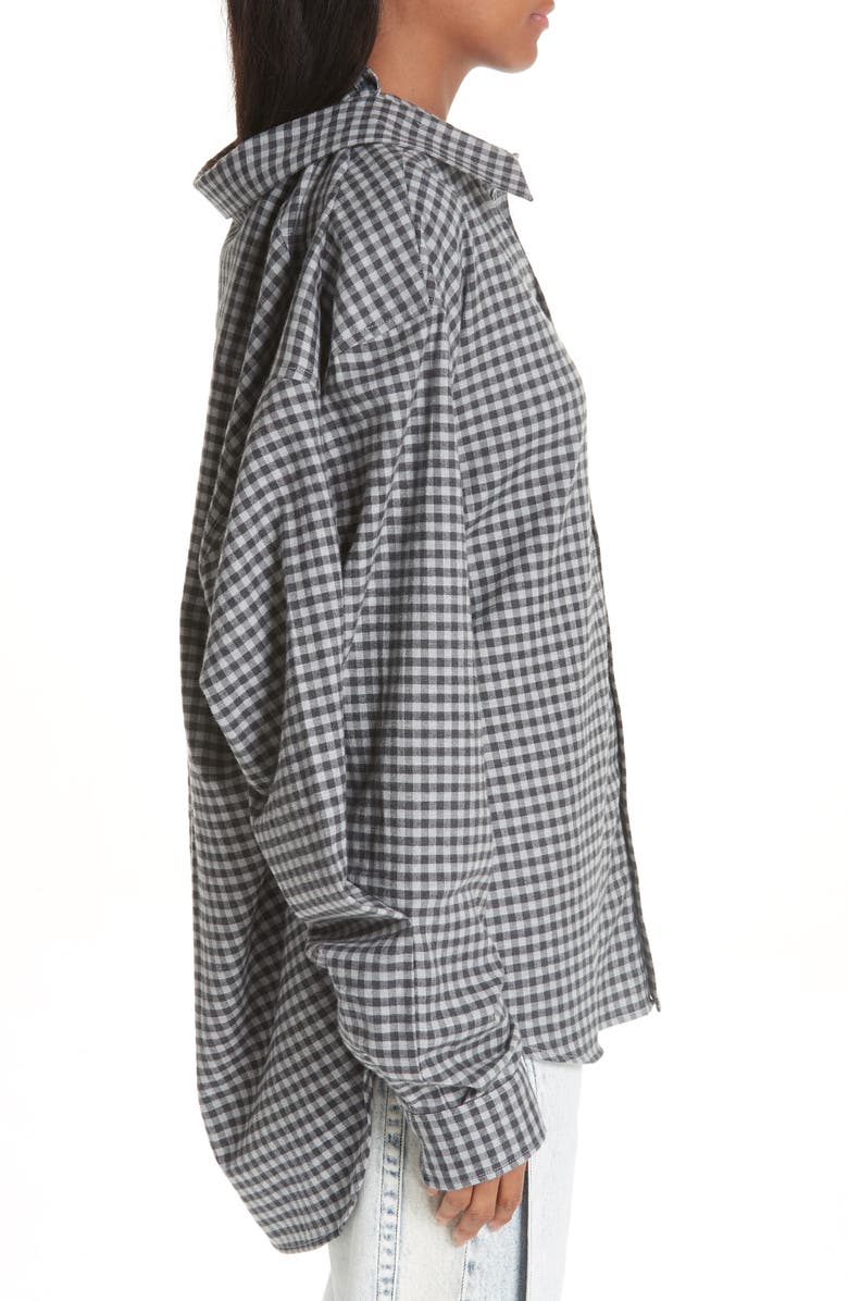 Y/Project Double Front Gingham Blouse, Alternate, color, 