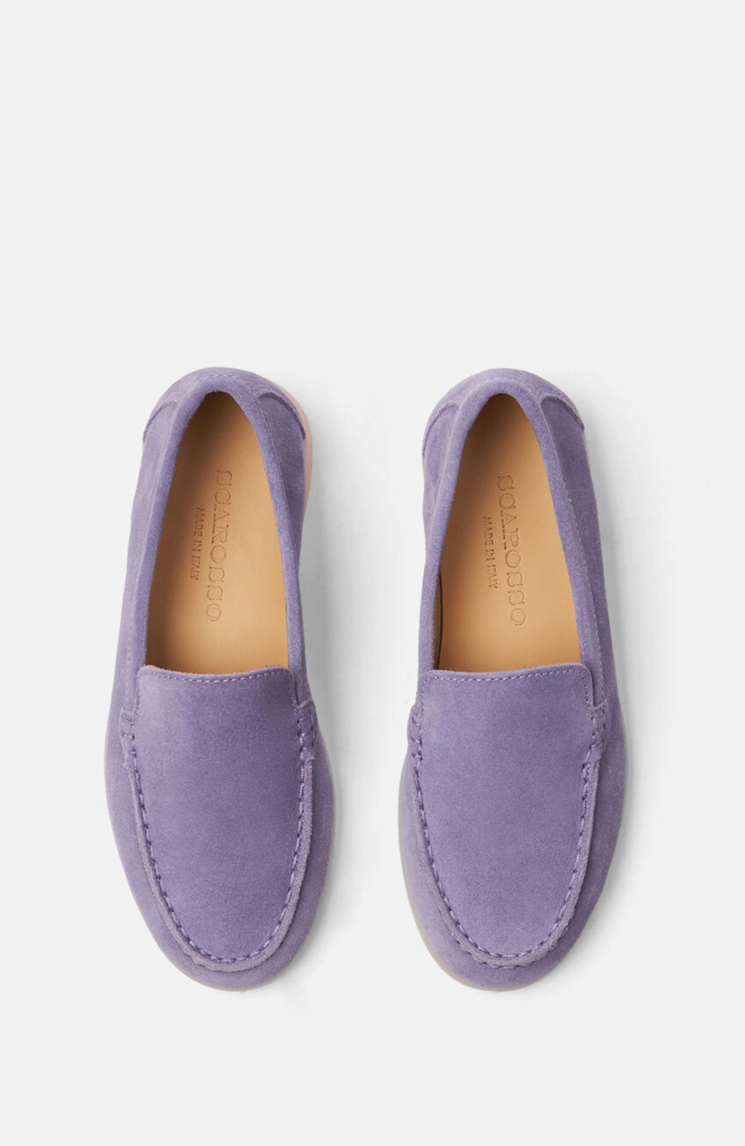 Ludovica Girl Loafers, Alternate, color, Purple - Suede