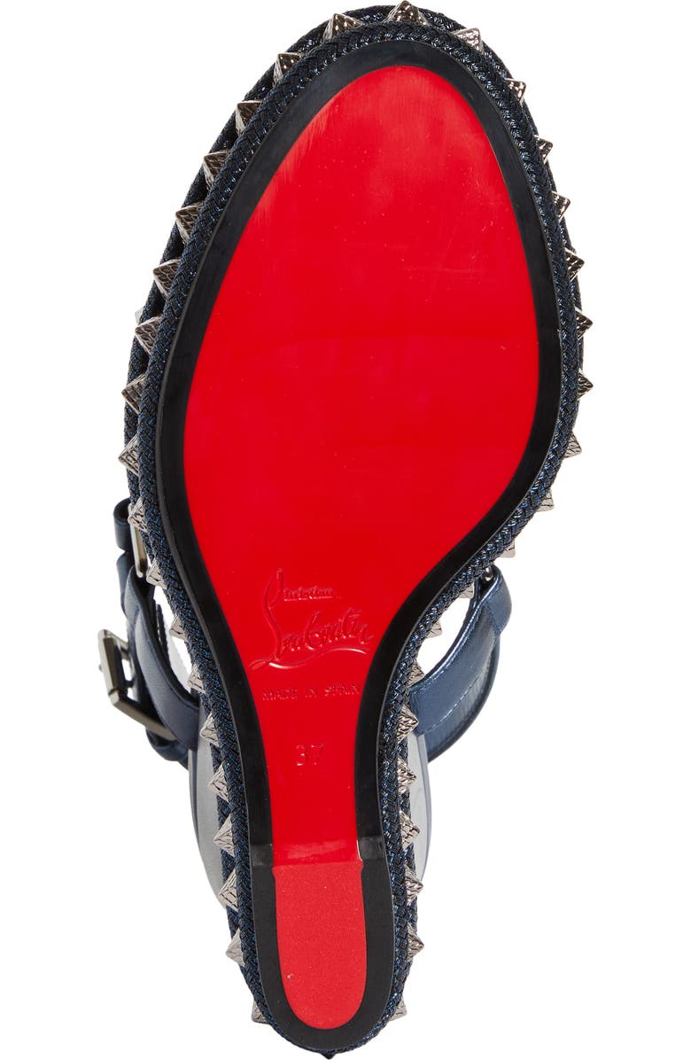 Christian Louboutin Pyraclou Wedge Sandal, Alternate, color, Last Night