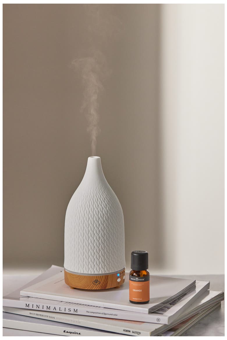 Crochet Ceramic Ultrasonic Diffuser, Alternate, color, WHITE