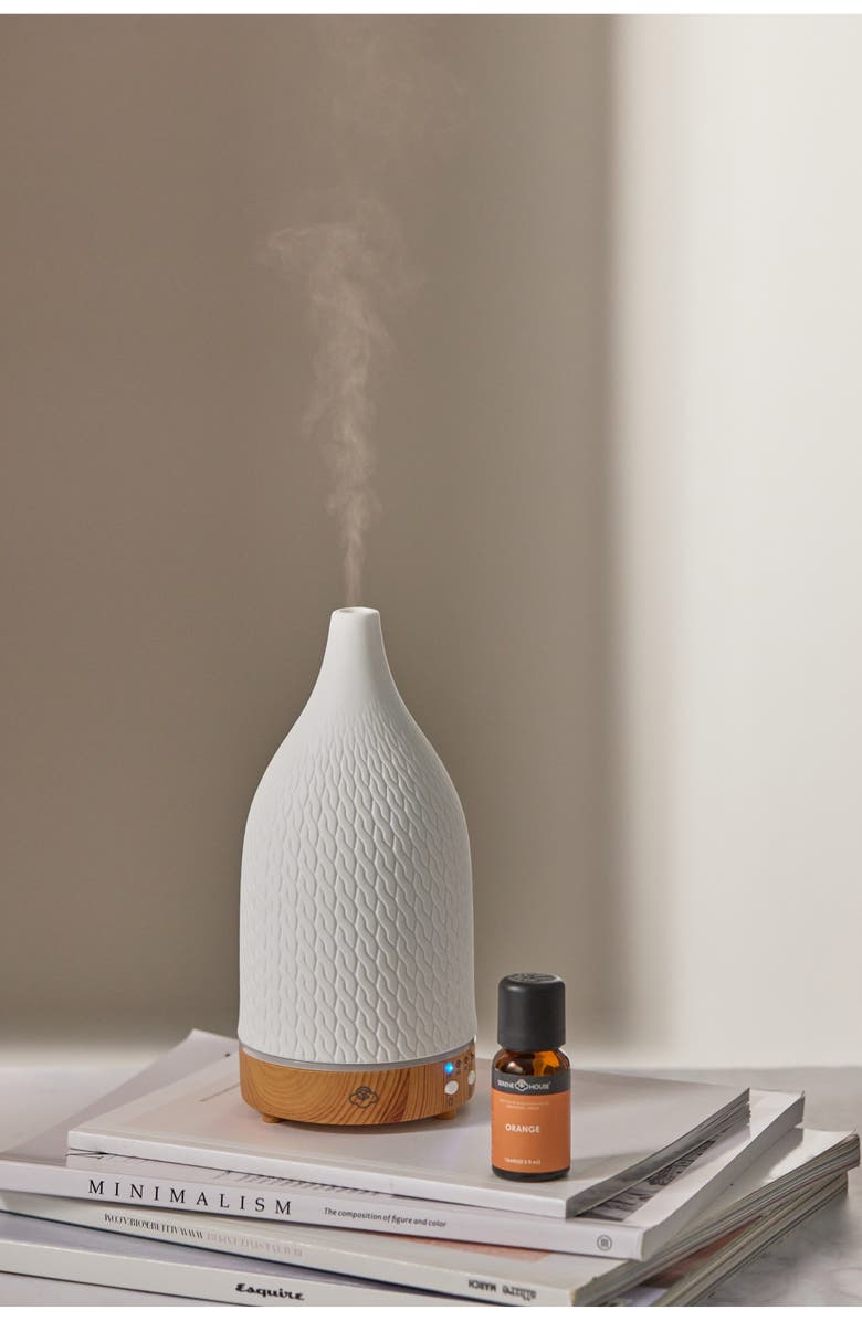 SERENE HOUSE Crochet Ceramic Ultrasonic Diffuser, Alternate, color, White