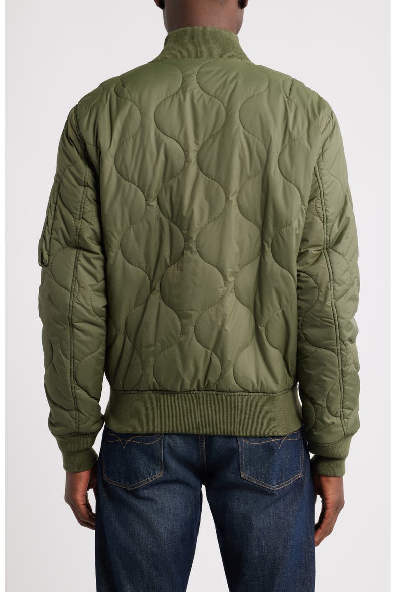 Dumbbell Quilted MA-1 Ripstop Nylon Bomber Jacket, Alternate, color, OLIVE