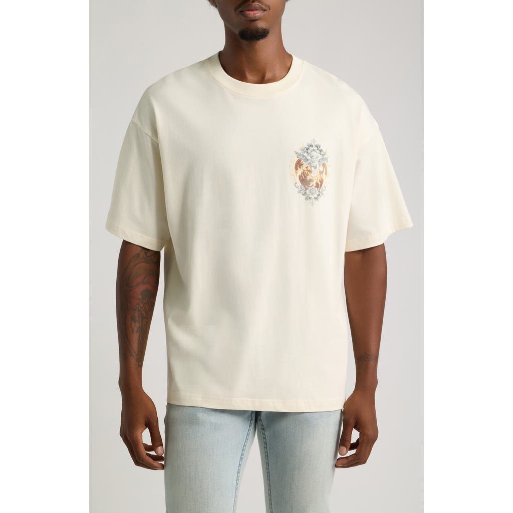 Id Supply Co Guardian Angels Cotton Graphic T-shirt In Cream