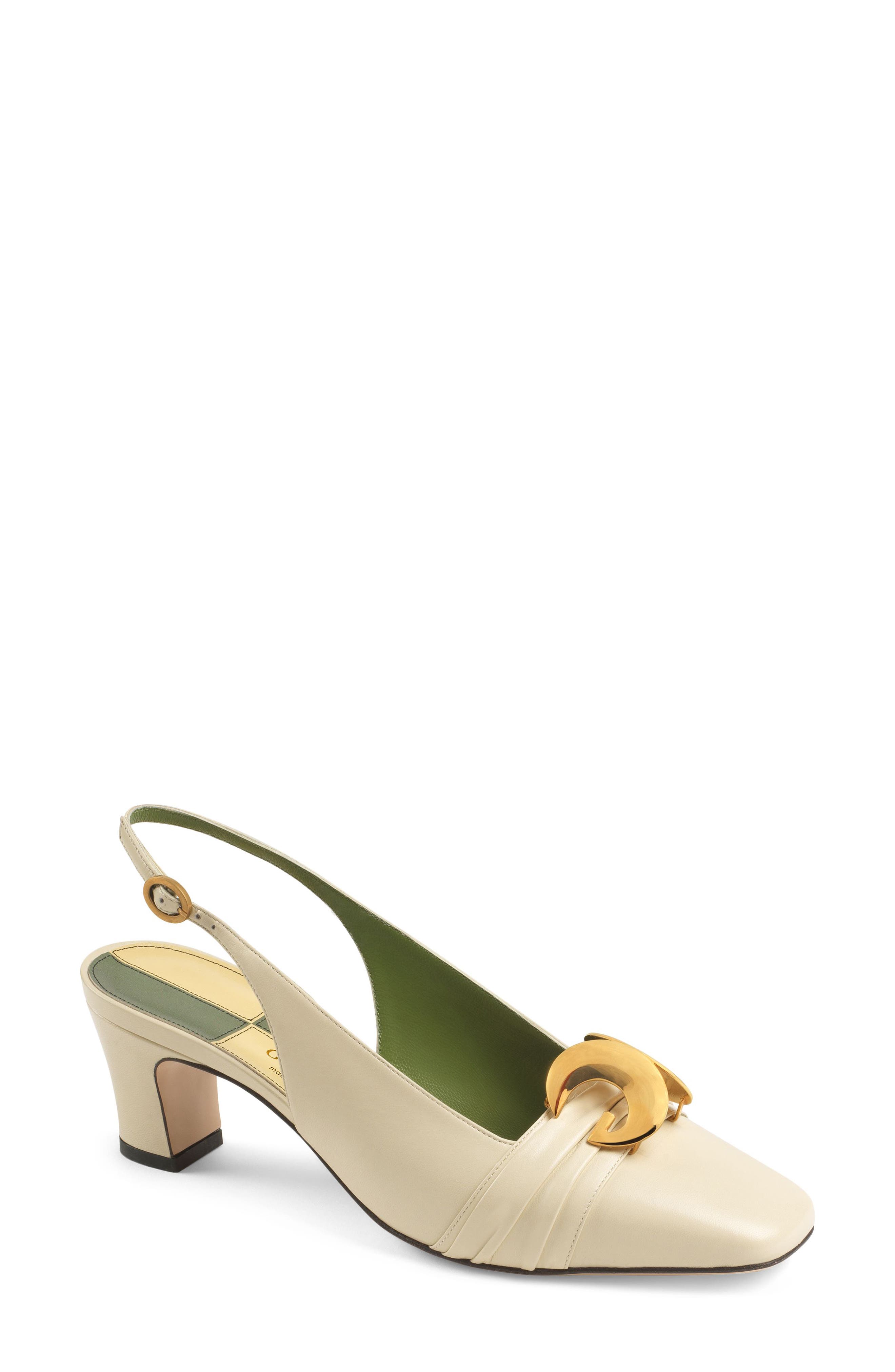 Gucci Usagi Square Toe Slingback Pump, Main, color, 