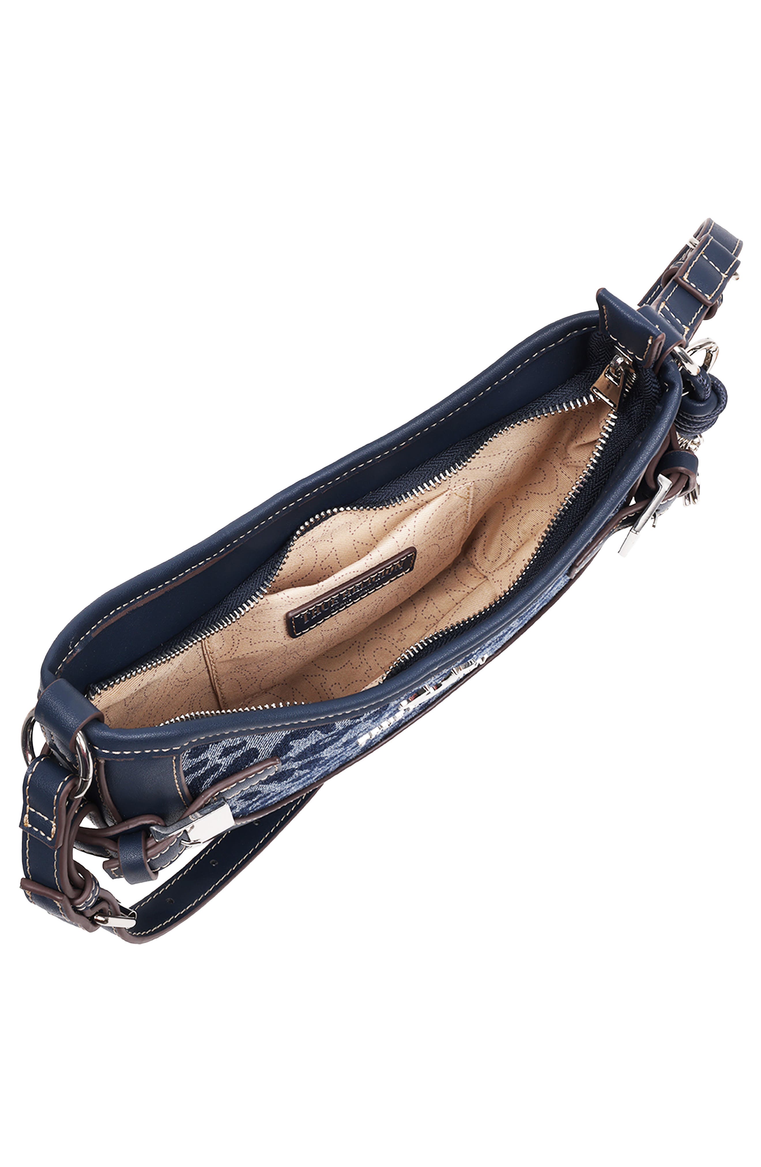 True Religion Blake Leopard Crescent Bag, Alternate, color, 