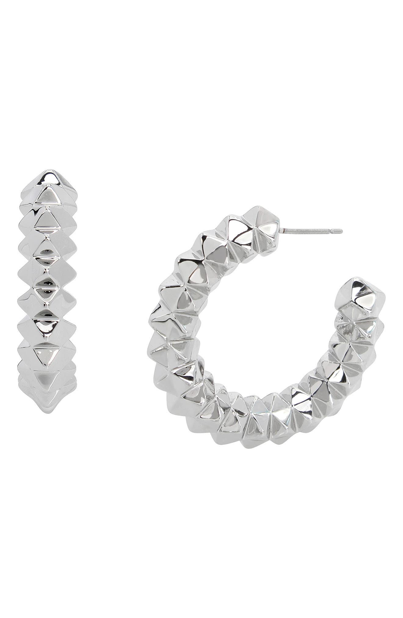 AllSaints Pyramid Hoop Earrings
