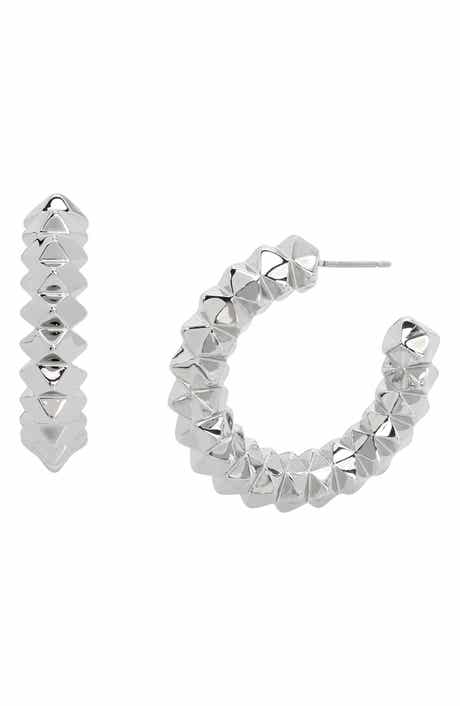 AllSaints Pyramid Hoop Earrings