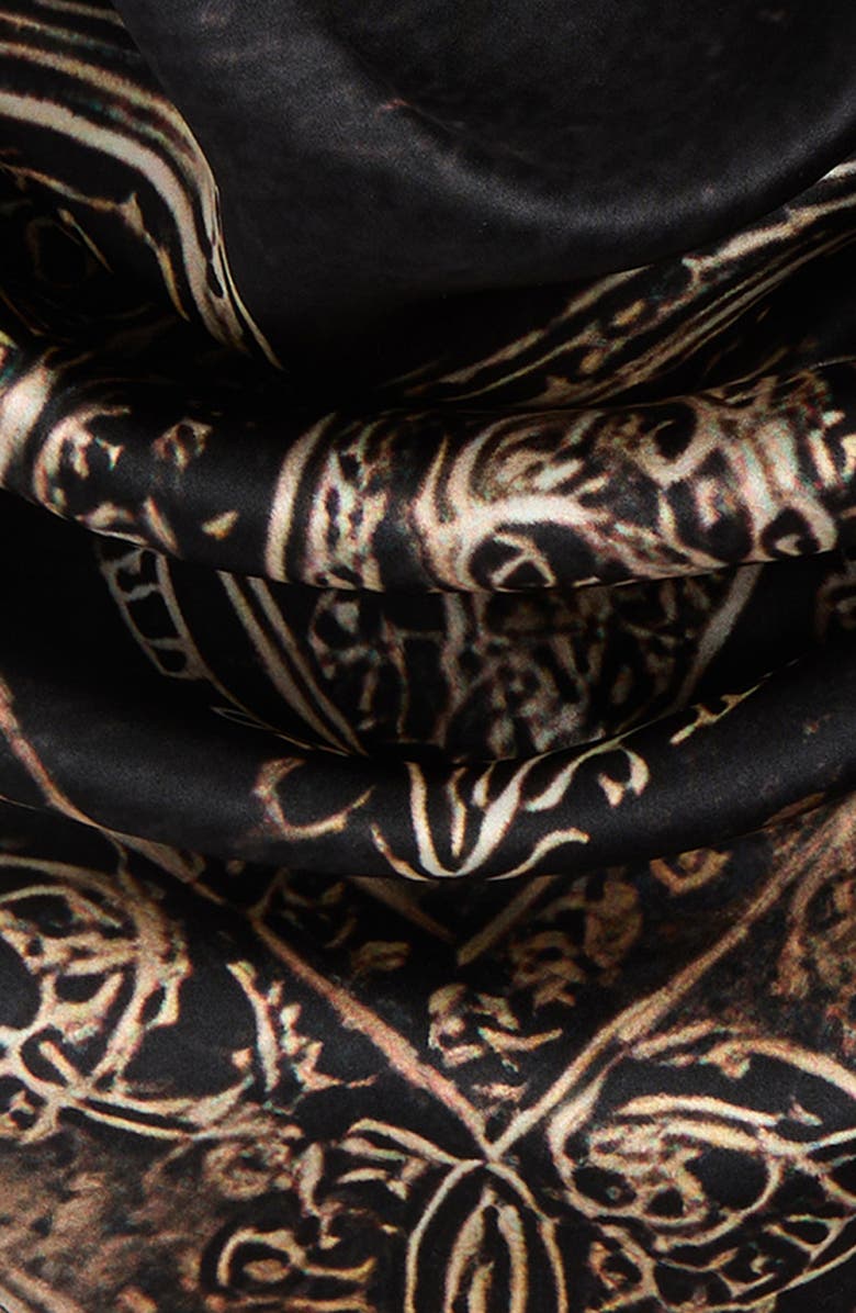R13 Oversize Silk Bandana Scarf, Alternate, color, Black Bandana