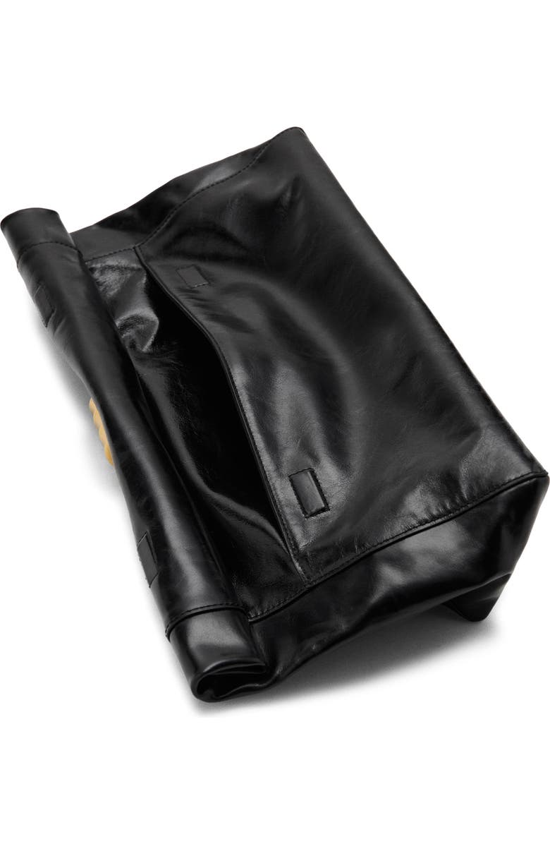 MANGO Starring Hailey Bieber Metallic Detail Clutch, Alternate, color, Black
