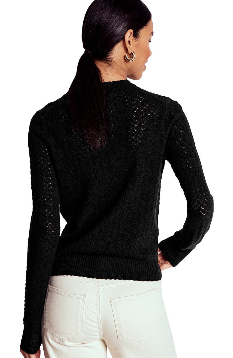 Boden Diane Pointelle Sweater, Alternate, color, Black