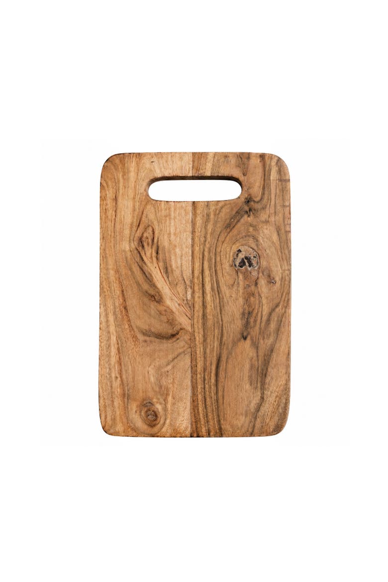 Acacia Wood Cutting Board with Built-In Handle, Alternate, color, Natural Wood