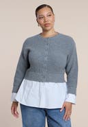 ELOQUII Cardigan Twofer Top