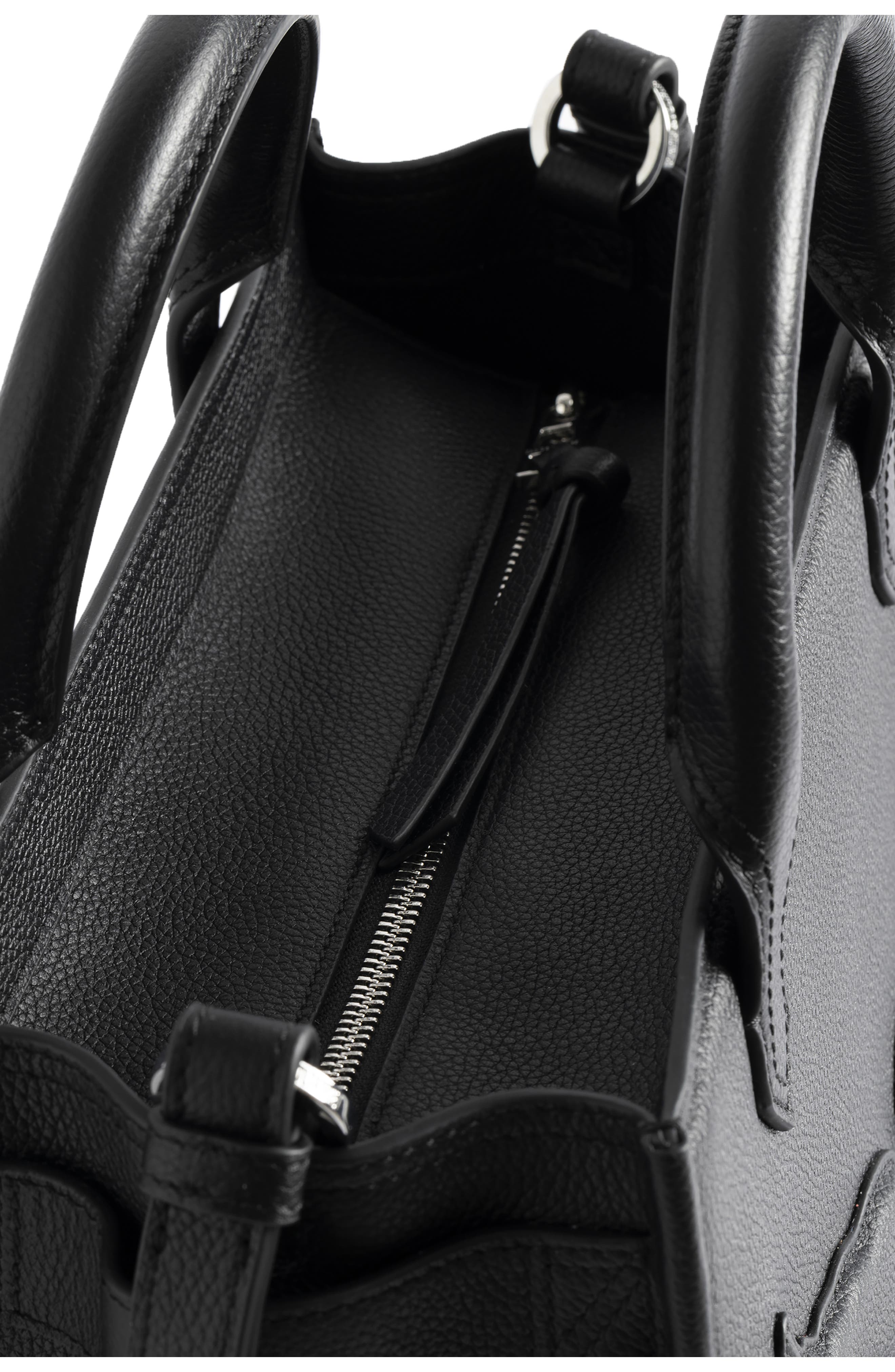 Zadig & Voltaire Angel Extra Small Leather Tote, Alternate, color, Black