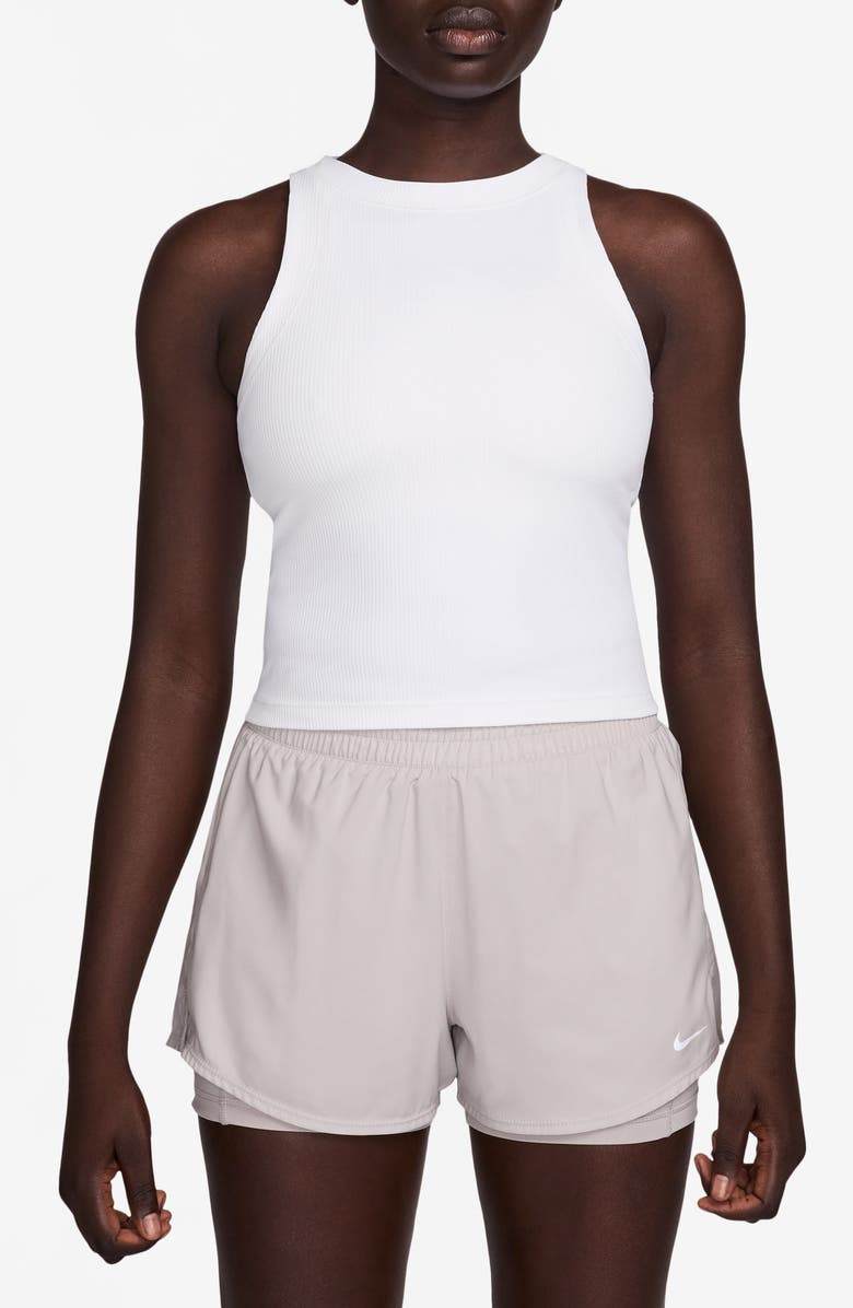Nike Zenvy Dri-FIT Rib Tank, Main, color, White/ Pcg6c