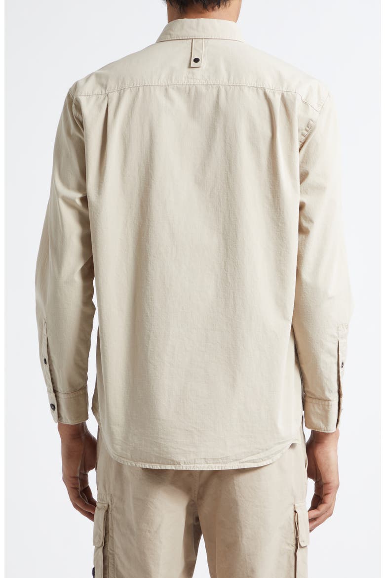 Cotton & Nylon Ripstop Button-Down Shirt, Alternate, color, DESERT
