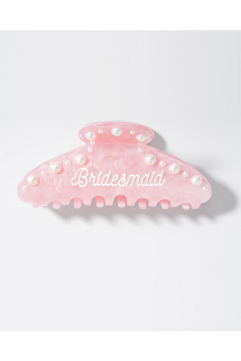 Bridesmaid Pink Pearl Claw Clip, Main, color, Pink