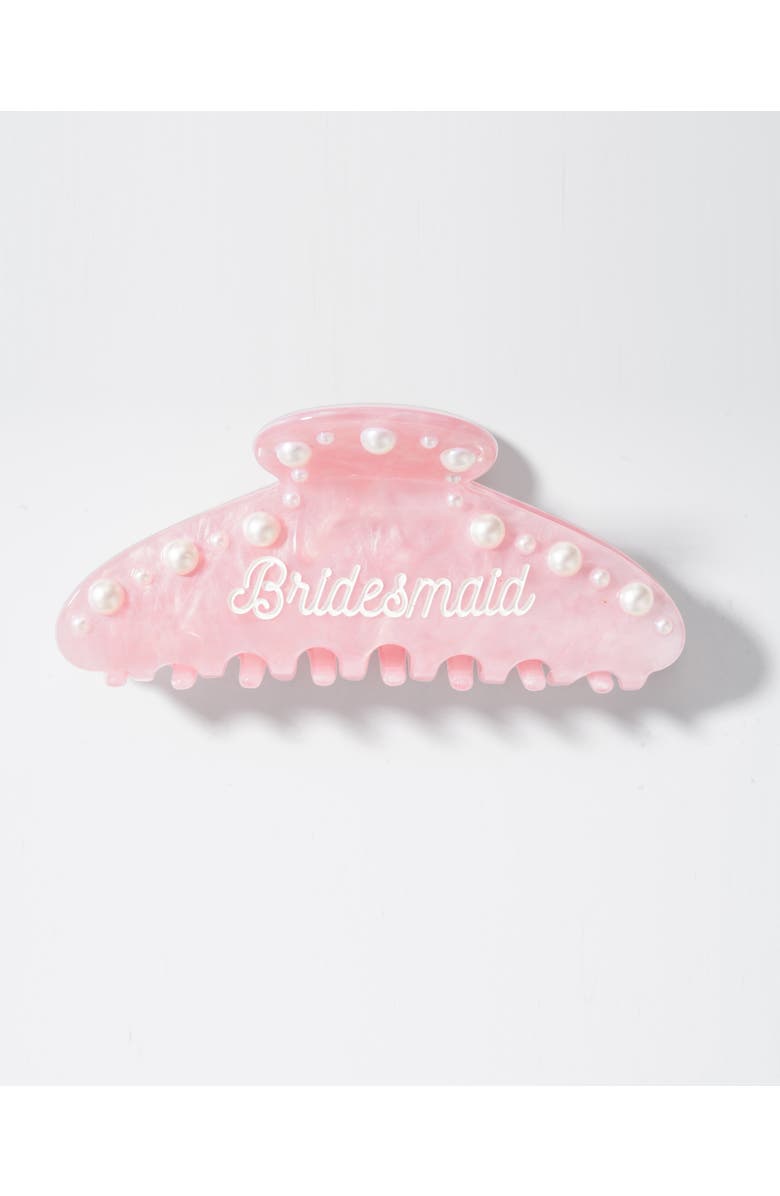 Untamed Petals Bridesmaid Pink Pearl Claw Clip, Main, color, Pink