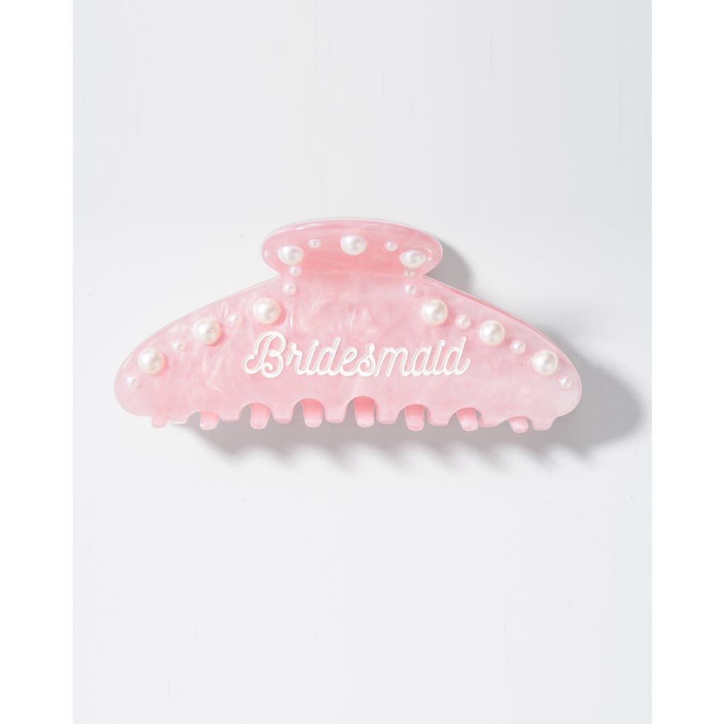 Untamed Petals Bridesmaid Pink Pearl Claw Clip In Pink