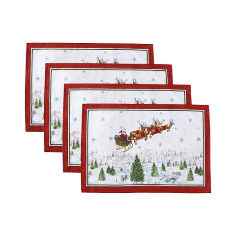 Santa's Snowy Sleighride Placemat Set Of 4