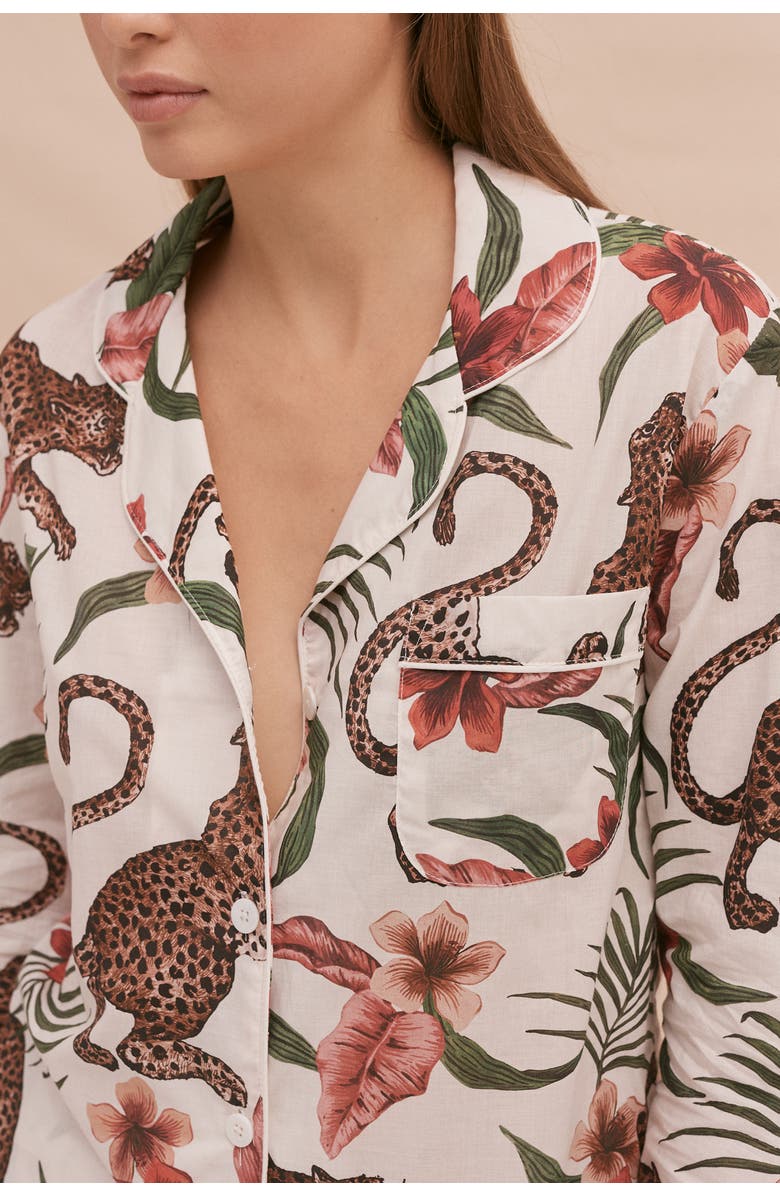 Desmond & Dempsey Long Pajama Set, Alternate, color, Soleia Cream