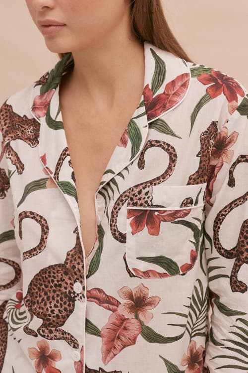 Desmond & Dempsey Long Pajama Set In White