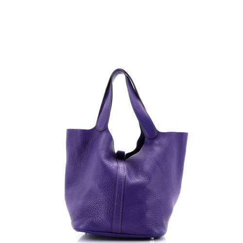 Pre-owned Hermes Hermes Picotin Lock Bag Clemence Gm In Purple