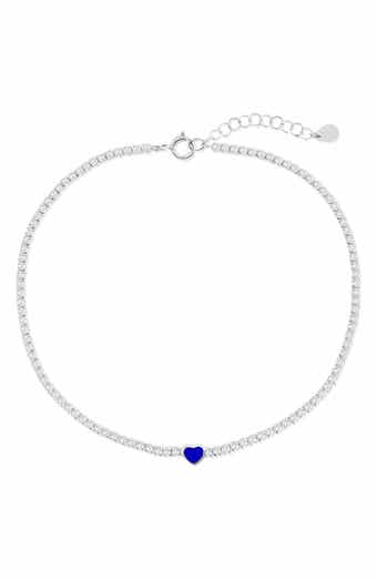 SIMONA Enamel Heart Cubic Zirconia Tennis Anklet