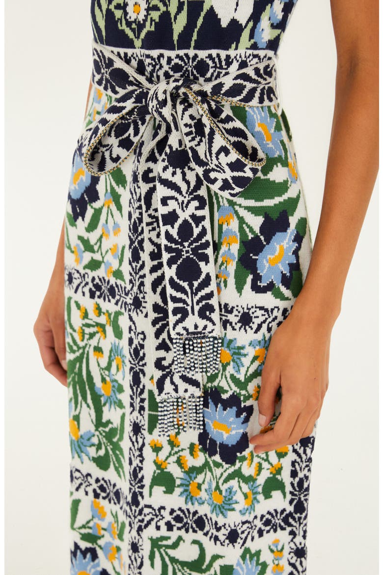 Manoela Tile Print Jacquard Knit Dress, Alternate, color, OFF-WHITE