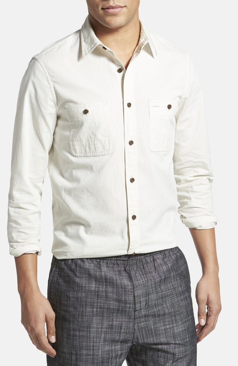 Wallin & Bros. 'Workwear' Trim Fit Chambray Sport Shirt, Main, color, 