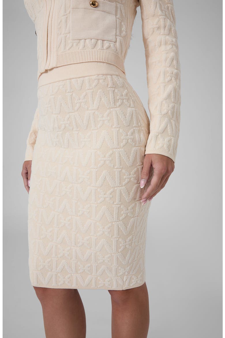 Naliya Monogram Pencil Midi Skirt, Alternate, color, EGGSHELL ECRU