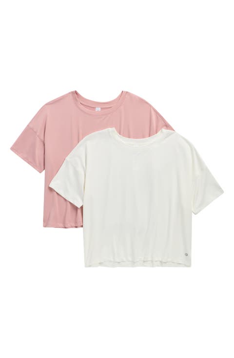 Super Soft Deluxe 2-Pack Boxy Cropped T-Shirts