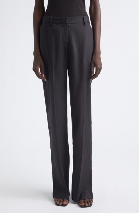 Petula Split Hem Silk Trousers