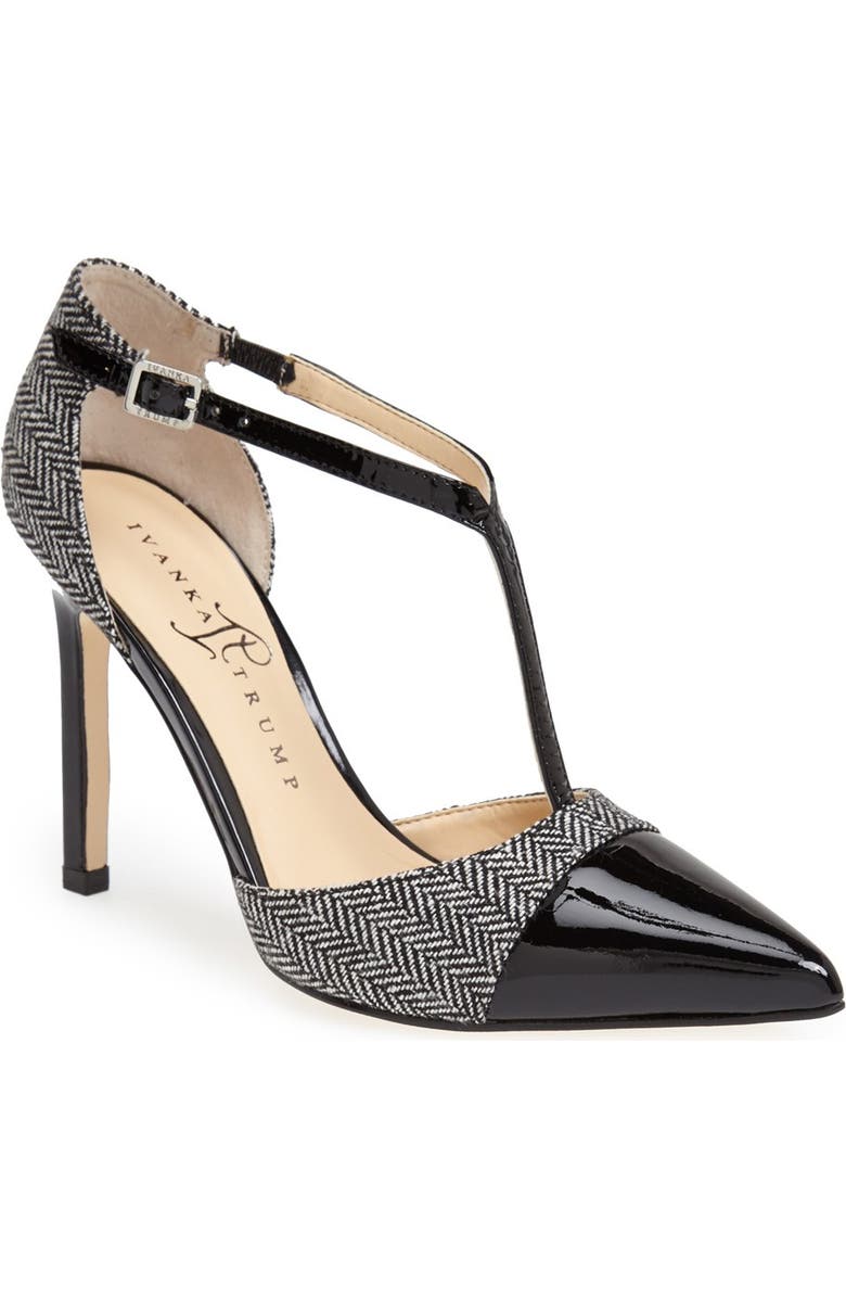 Ivanka Trump 'Camela' T-Strap Pointy Cap Toe Pump, Main, color,