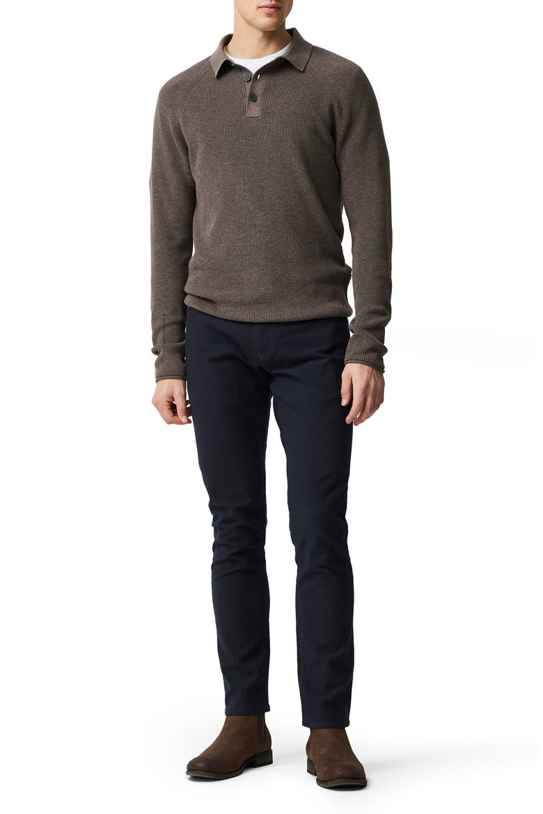 Eastern Bush Long Sleeve Cotton Rib Polo Sweater, Alternate, color, SABLE