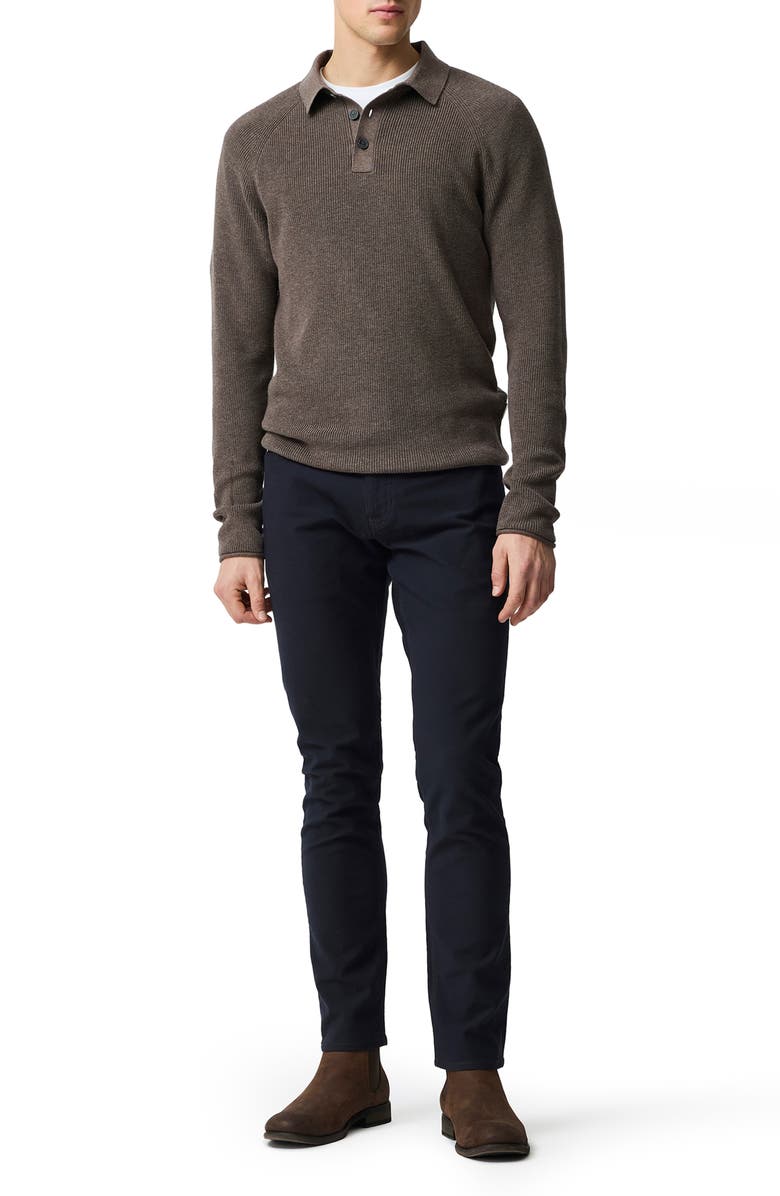 Rodd & Gunn Eastern Bush Long Sleeve Cotton Rib Polo Sweater, Alternate, color, Sable