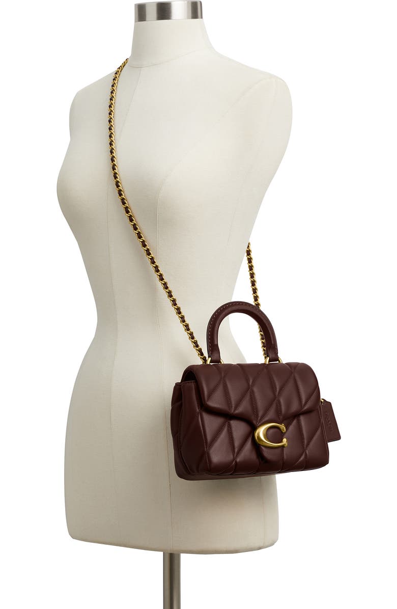 COACH Tabby Quilted Leather Convertible Top Handle Bag, Alternate, color, Maple