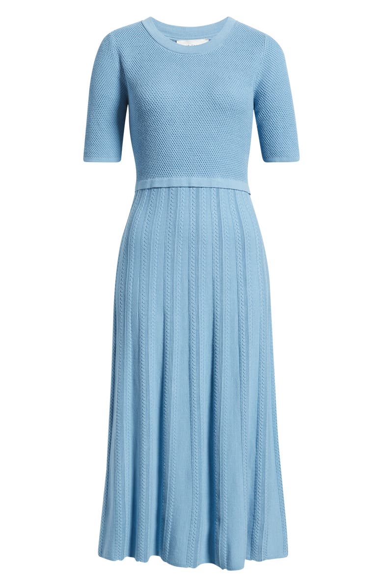 Elie Tahari The Vesper Mixed Stitch Midi Sweater Dress, Main, color, 