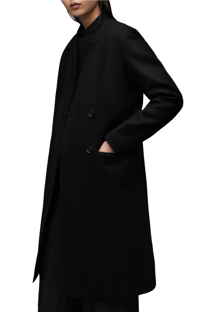 AllSaints Sidney Wool Blend Coat, Alternate, color, 