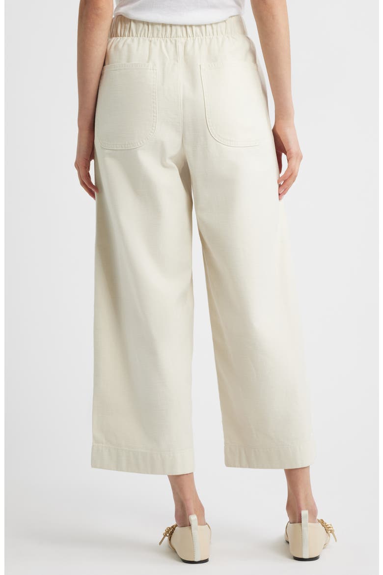 Cleo Wide Leg Cotton Drawstring Pants, Alternate, color, IVORY