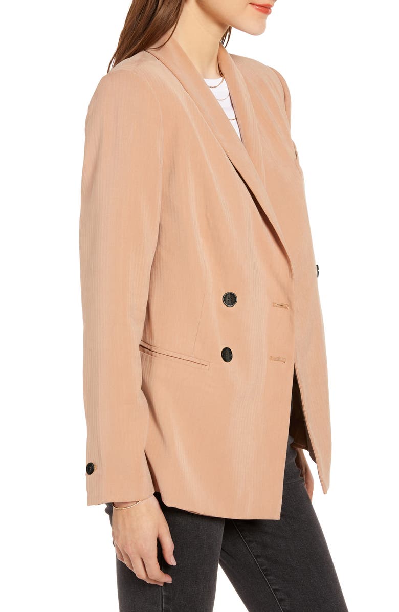 Something Navy Drapey Double Breasted Blazer, Alternate, color,