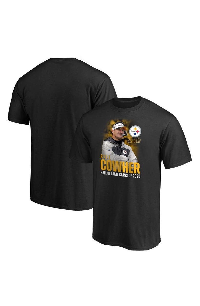 FANATICS Men's Fanatics Branded Bill Cowher Black Pittsburgh Steelers 2020 Pro Football Hall of Fame Inductee Coach Graphic T-Shirt, Main, color, 