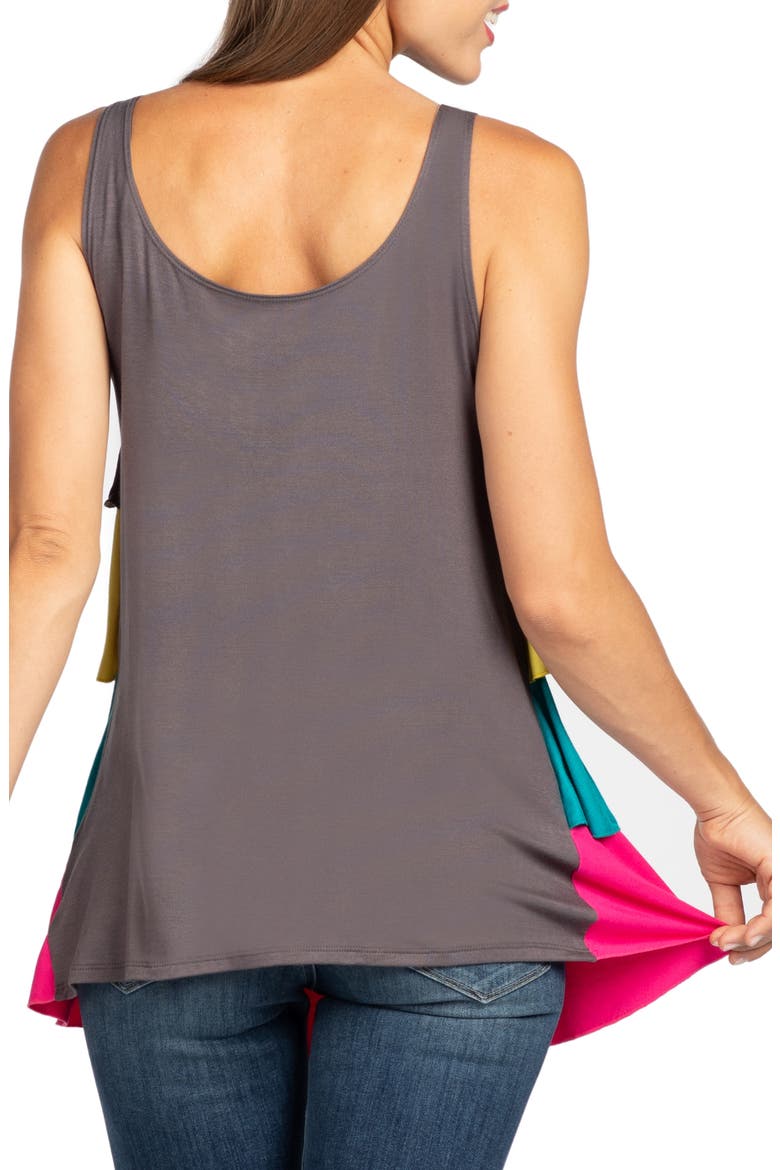 Marbella Ruffle Tiered Maternity/Nursing Tank, Alternate, color, CEMENT GREY W/ MULTI