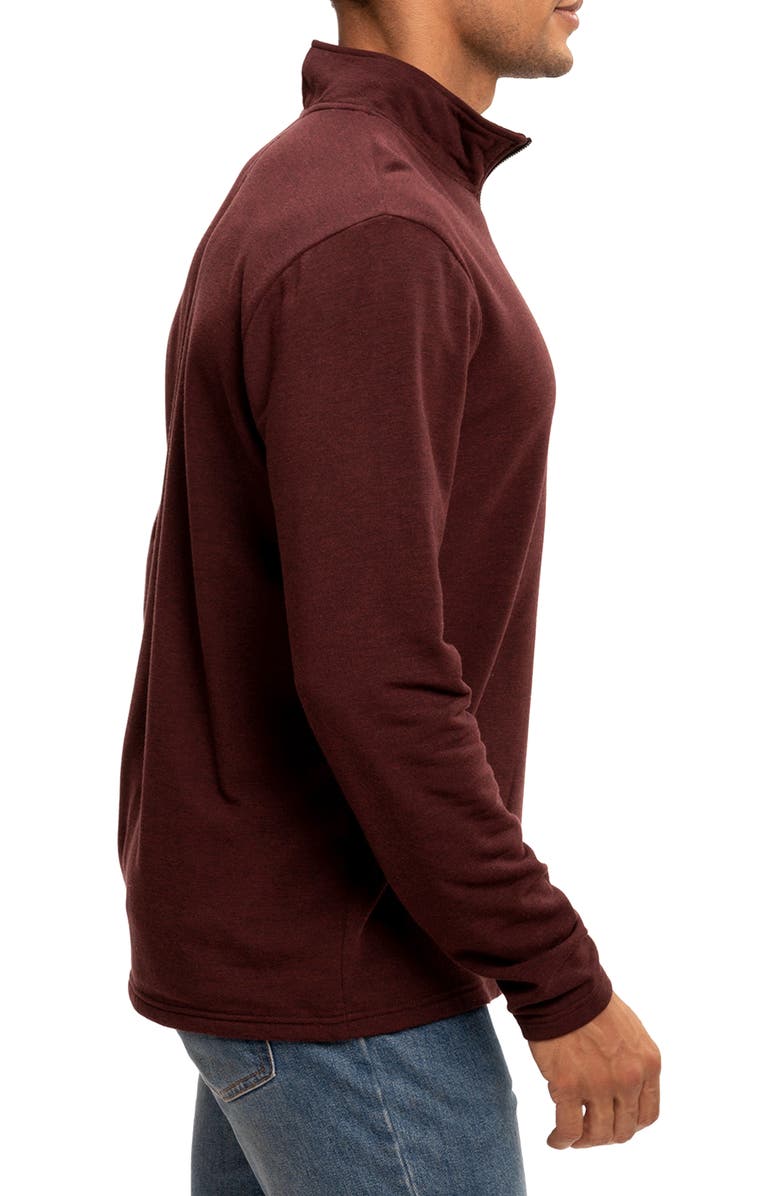 Threads 4 Thought Kace Quarter Zip Pullover, Alternate, color, Heather Royal Burgundy