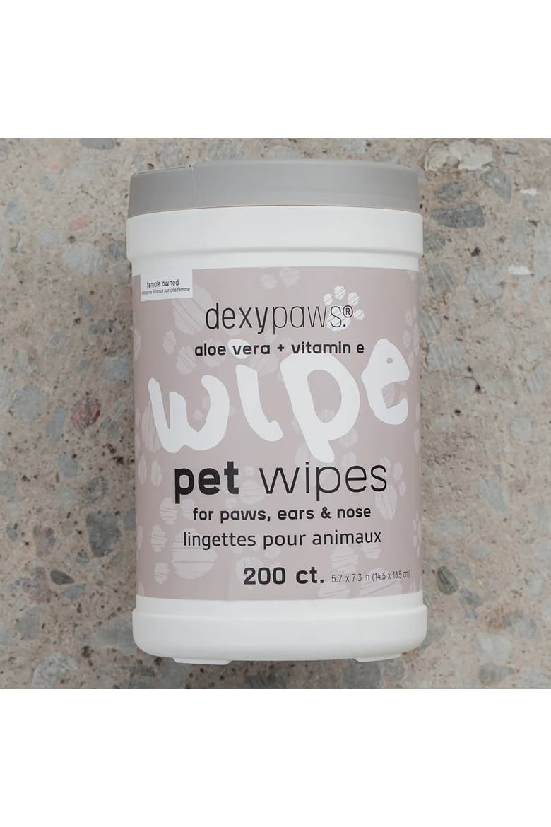 Pet Cleansing Wipes Canister, Aloe Vera & Vitamin E, 200ct, Alternate, color, Multicolored