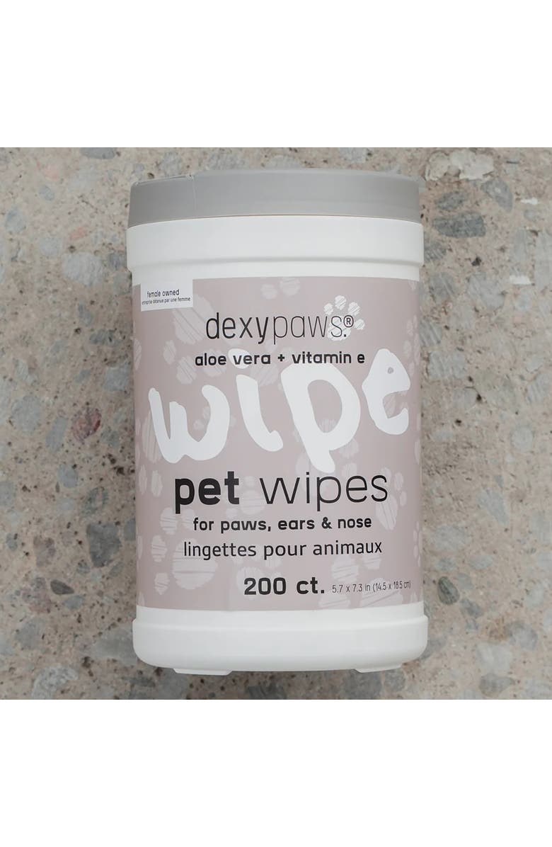 Dexypaws Pet Cleansing Wipes Canister, Aloe Vera & Vitamin E, 200ct, Alternate, color, Multicolored