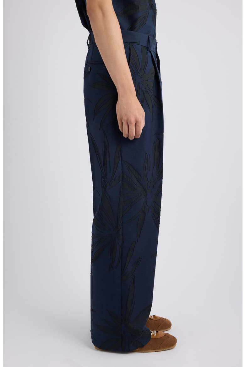 Penrud Cotton Blend Jacquard Pants, Alternate, color, NAVY