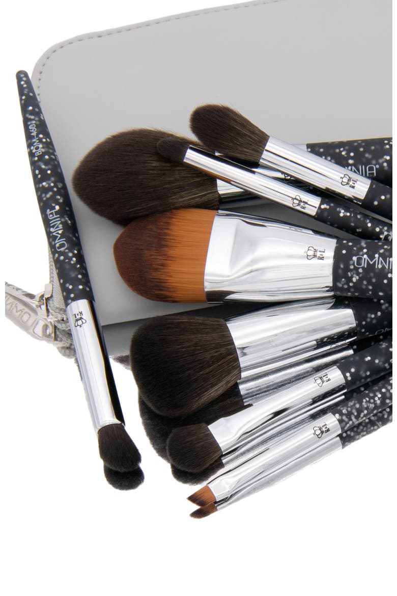 Pro Glitter Travel 8pc Makeup Brush Set, Alternate, color, Black